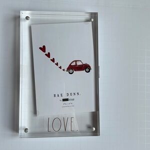 New Rae Dunn "LOVE" clear Acrylic Picture Frame 4”x 6”in photo stand